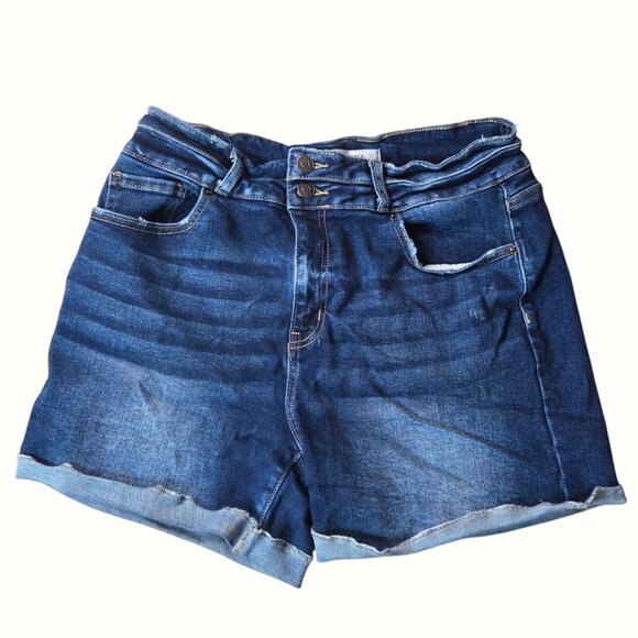 Zenana Womens Denim Shorts XL High Waist Casual Summer Cutoffs Blue Jean Shorts - Picture 2 of 8